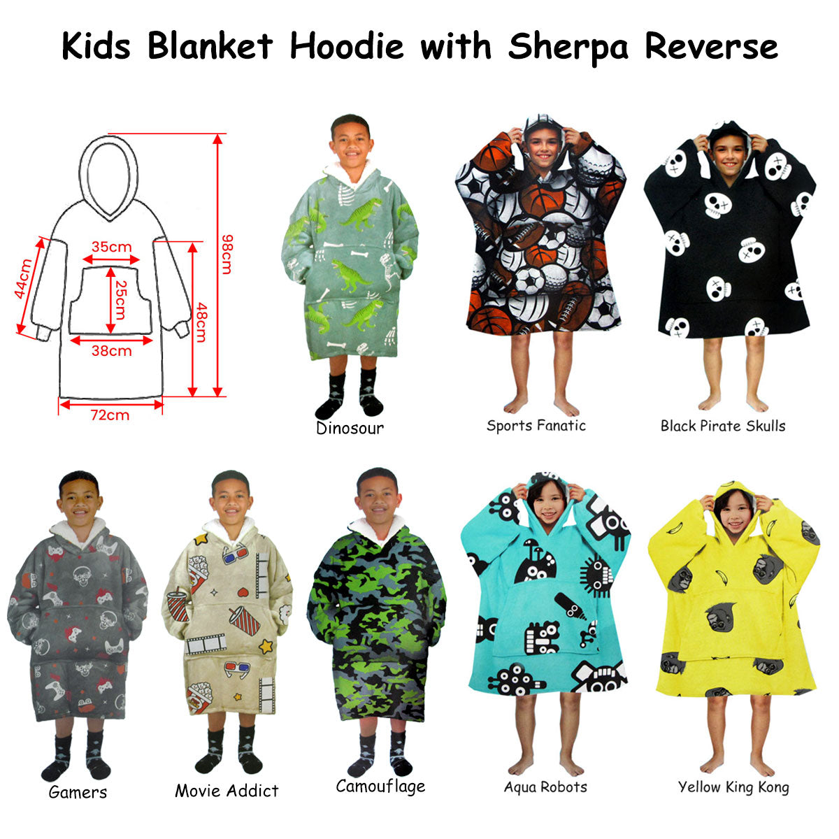 Blanket Hoodie with Sherpa Reverse Black Pirate Skulls Secondary image