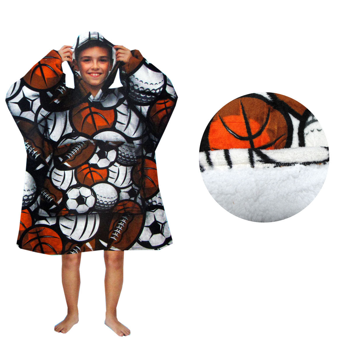 Blanket Hoodie with Sherpa Reverse Multi Sports Fanatic Main image