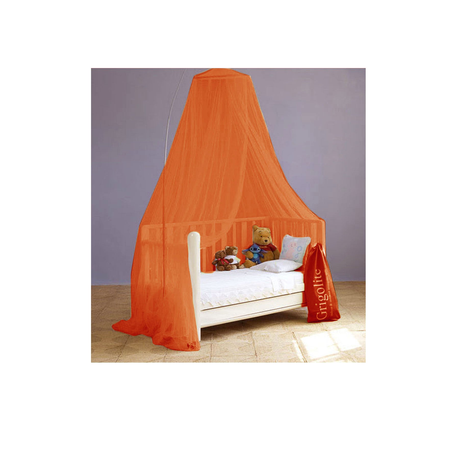 Nursery Baby Cot Size Bed Decorative Canopy Orange Main image