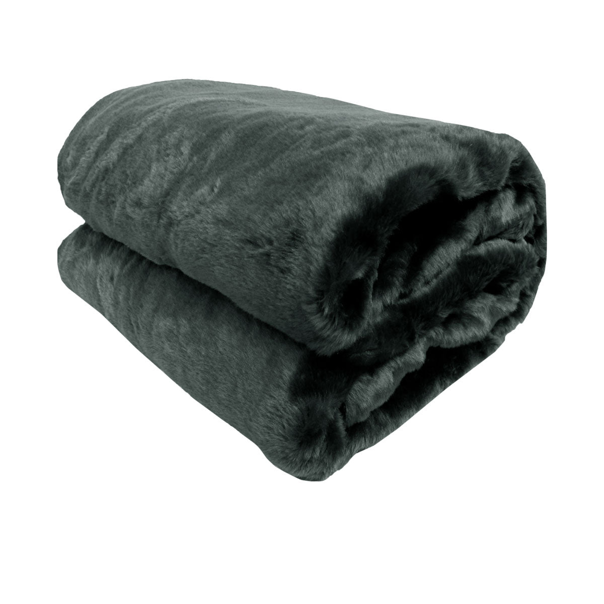 Faux Mink Throw Rug Charcoal Main image