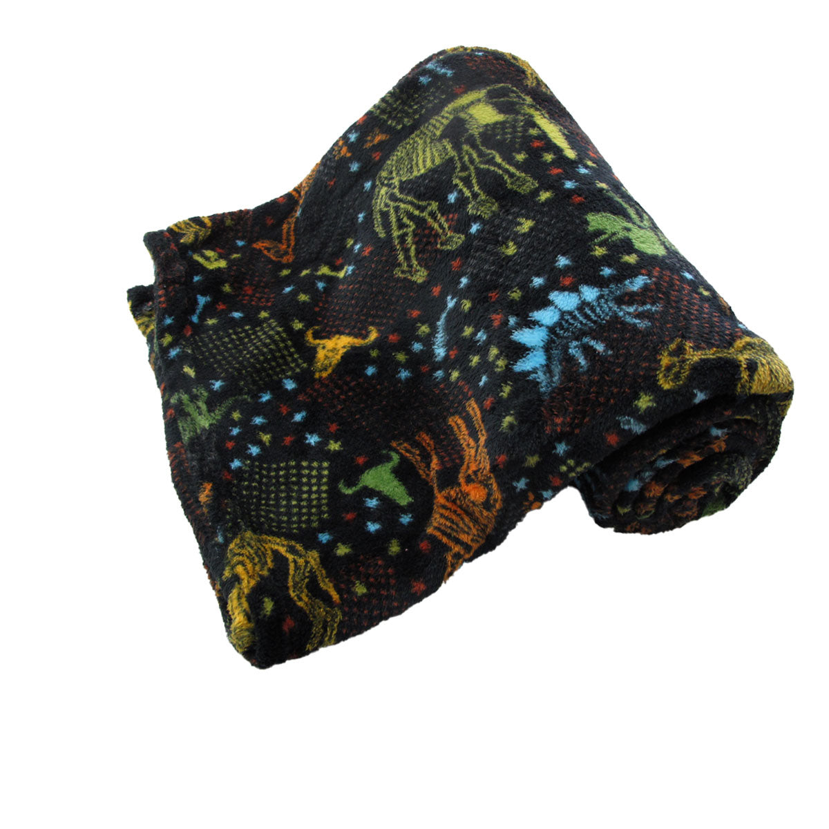 190GSM Boys Cool Ultra Soft Coral Fleece Throw 127 x 152cm Dinosaur Fossils Main image