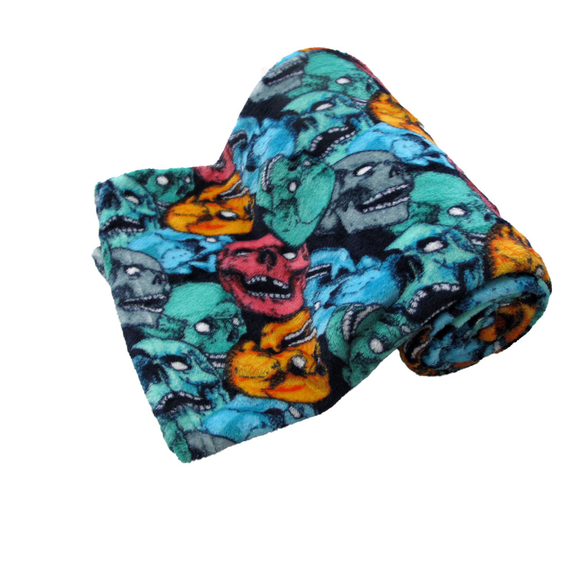190GSM Boys Cool Ultra Soft Coral Fleece Throw 127 x 152cm Screaming Skulls Main image