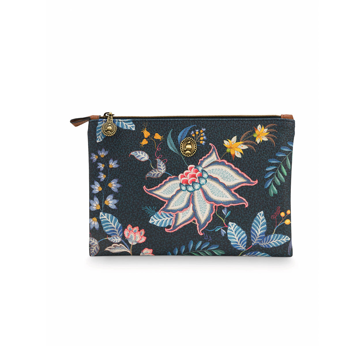 PIP Studio Flower Festival Dark Blue Medium Cosmetic Flat Pouch Main image