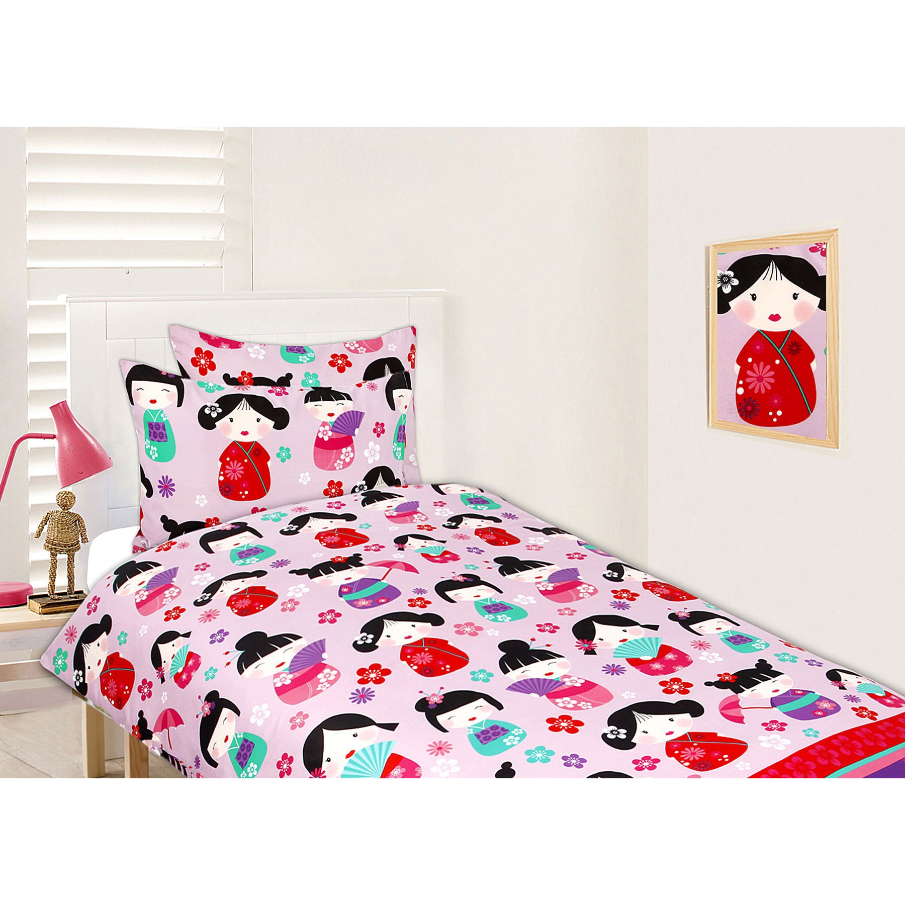 Happy Kids Glow in the Dark Quilt Cover Set China Doll Double Main image