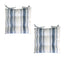 Set of 2 Outdoor Polyester Striped Chair Pads 40 x 40cm White Blue