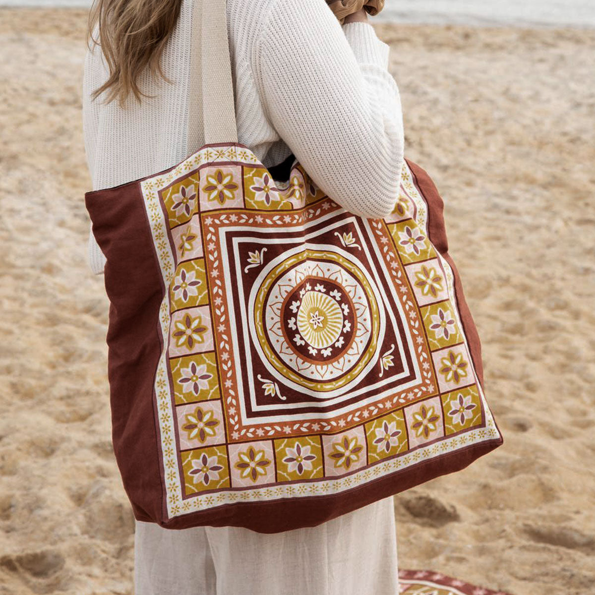 J Elliot Home Kasbah Cotton Tote Shopping Bag 40.5x43x10cm Pink Secondary image