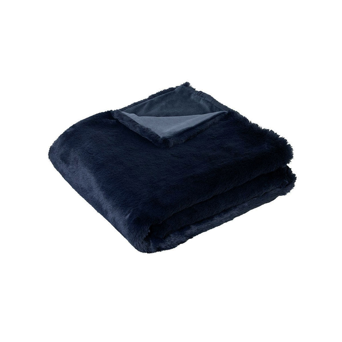 J.Elliot Home Arlo Faux Fur Throw Indigo Main image