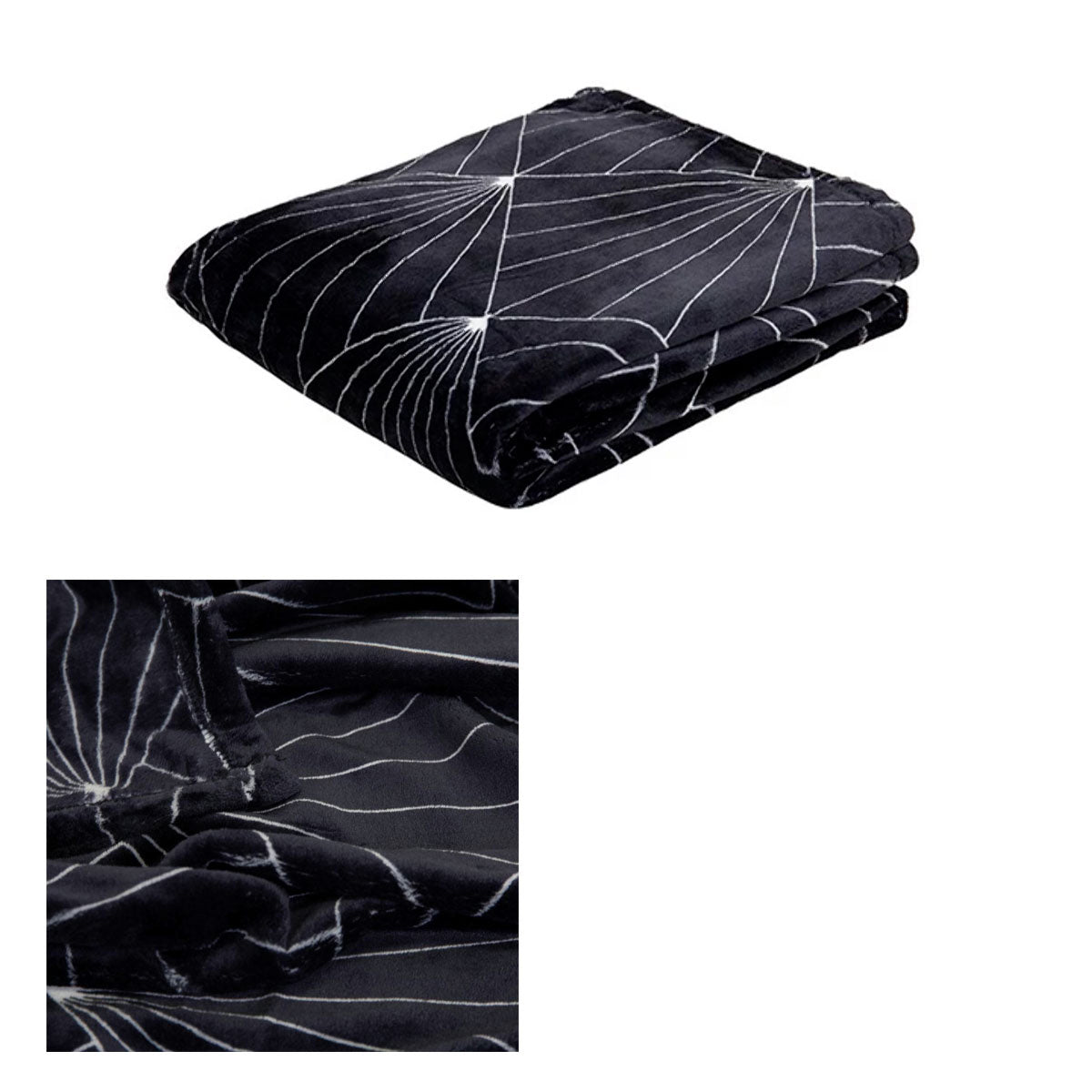 J.Elliot Home Celeste Flannel Throw Rug Black Main image