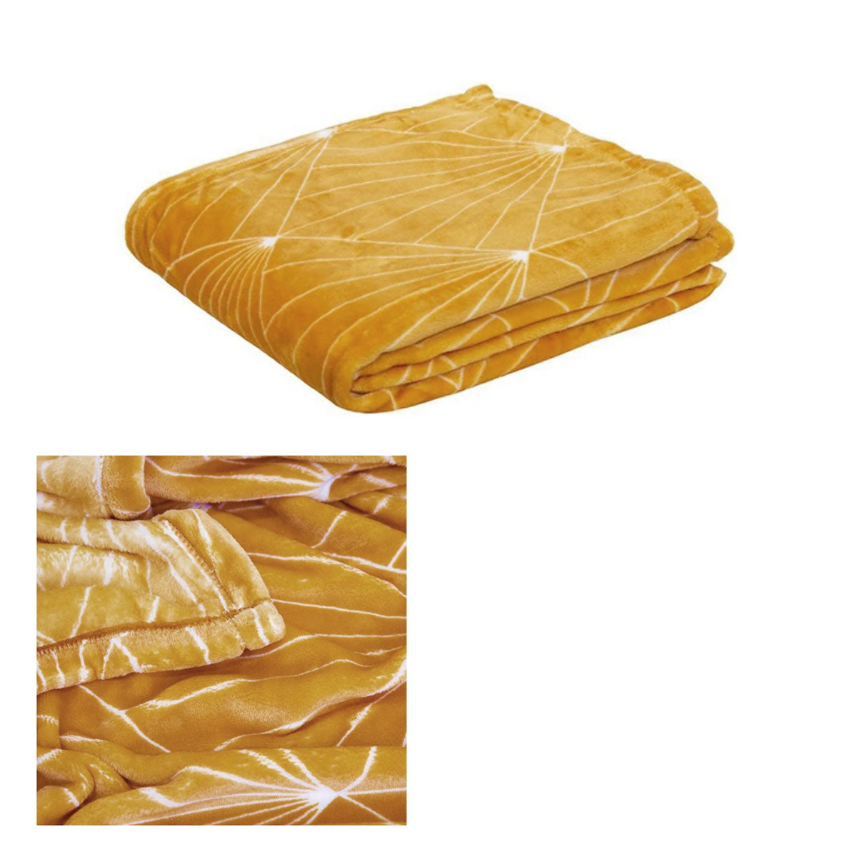 J.Elliot Home Celeste Flannel Throw Rug Mustard Main image