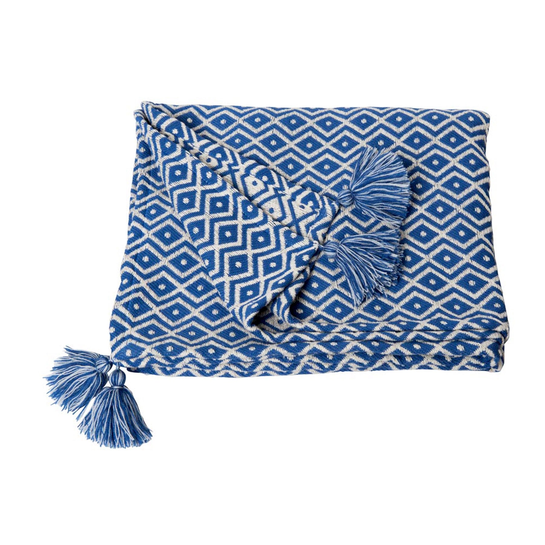 J.Elliot Home Elijah Cotton Throw Santorini Blue Home Main image