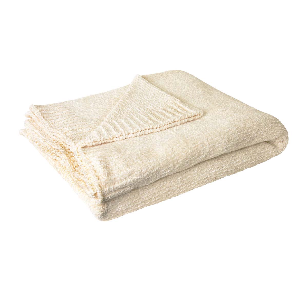 J Elliot Home Leslie Chenille Throw 130 x 160 cm Ivory Main image
