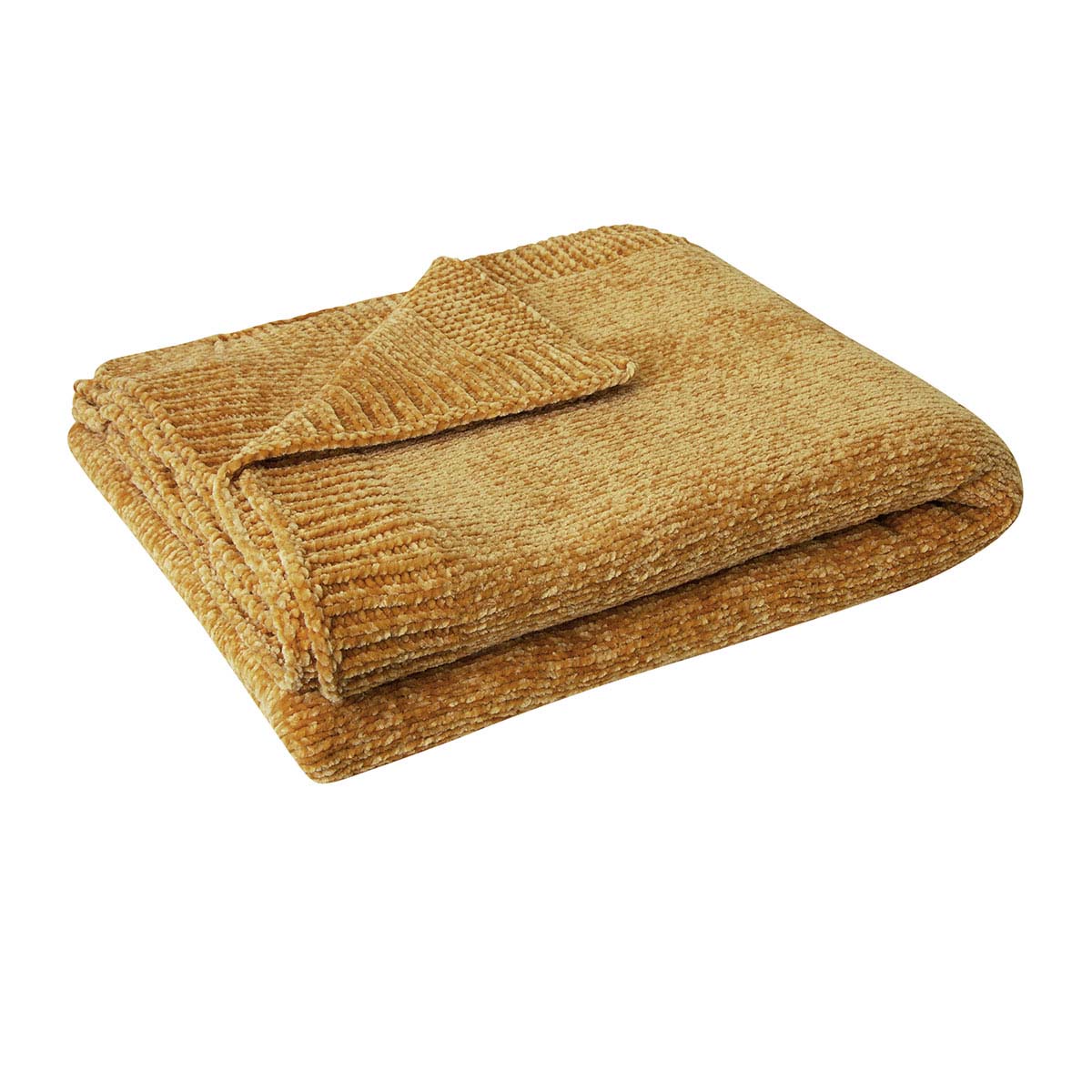 J Elliot Home Leslie Chenille Throw 130 x 160 cm Ochre Main image