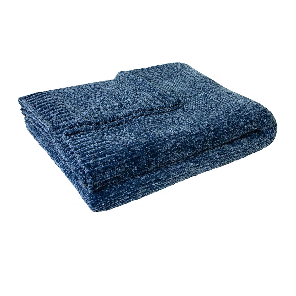 J Elliot Home Leslie Chenille Throw 130 x 160 cm Steel Blue Main image