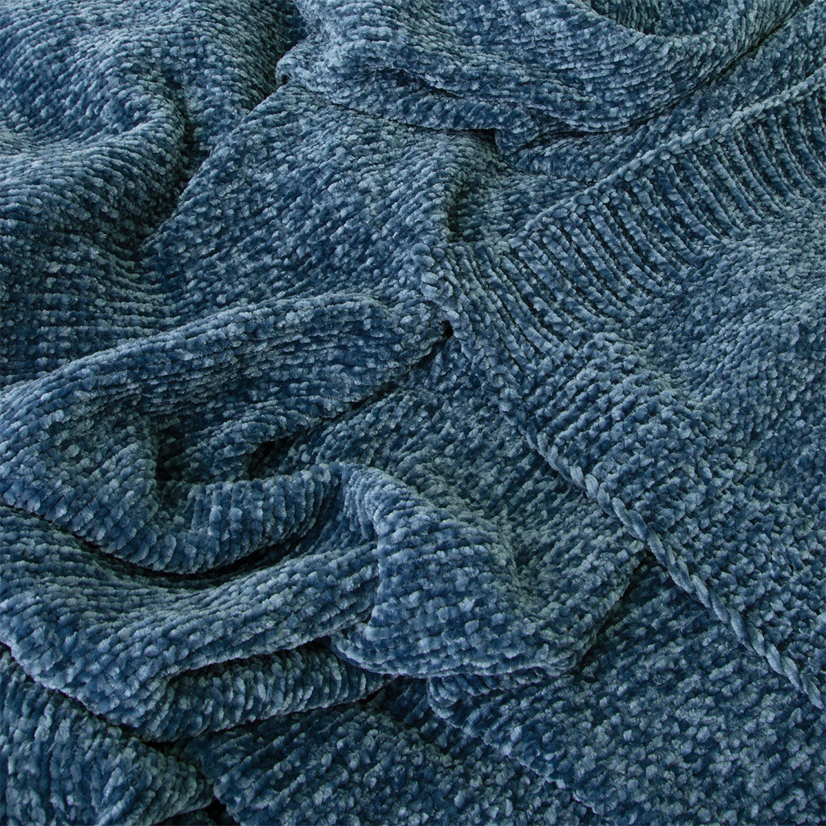 J Elliot Home Leslie Chenille Throw 130 x 160 cm Steel Blue Secondary image