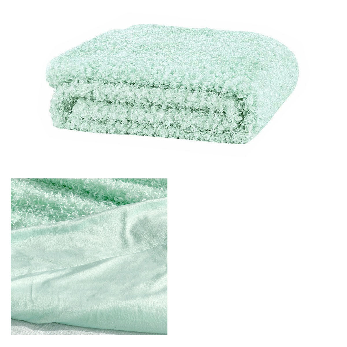 J.Elliot Home Lyla Faux Sheep Fur Throw Rug Mint Main image