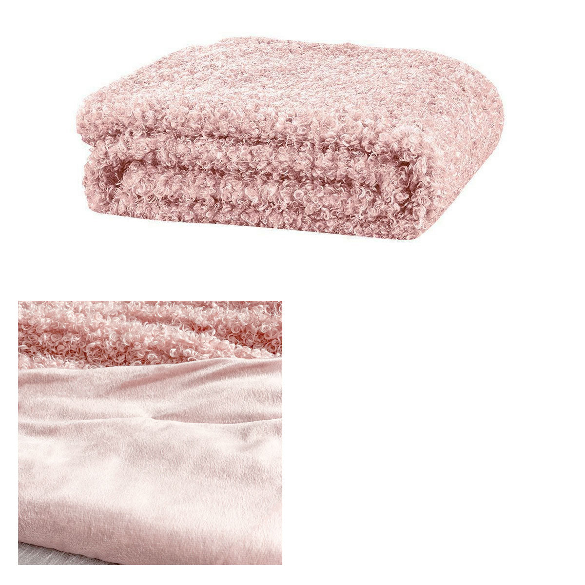 J.Elliot Home Lyla Faux Sheep Fur Throw Rug Peach Main image
