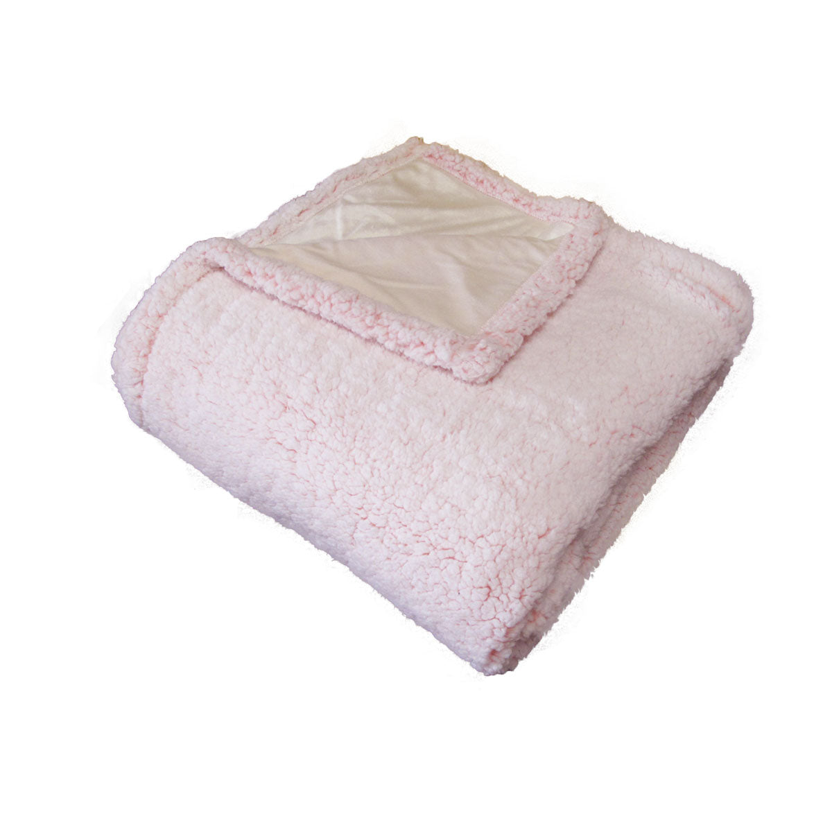 IDC Homewares Sofie Sherpa Fleece Throw Rug Pink Main image