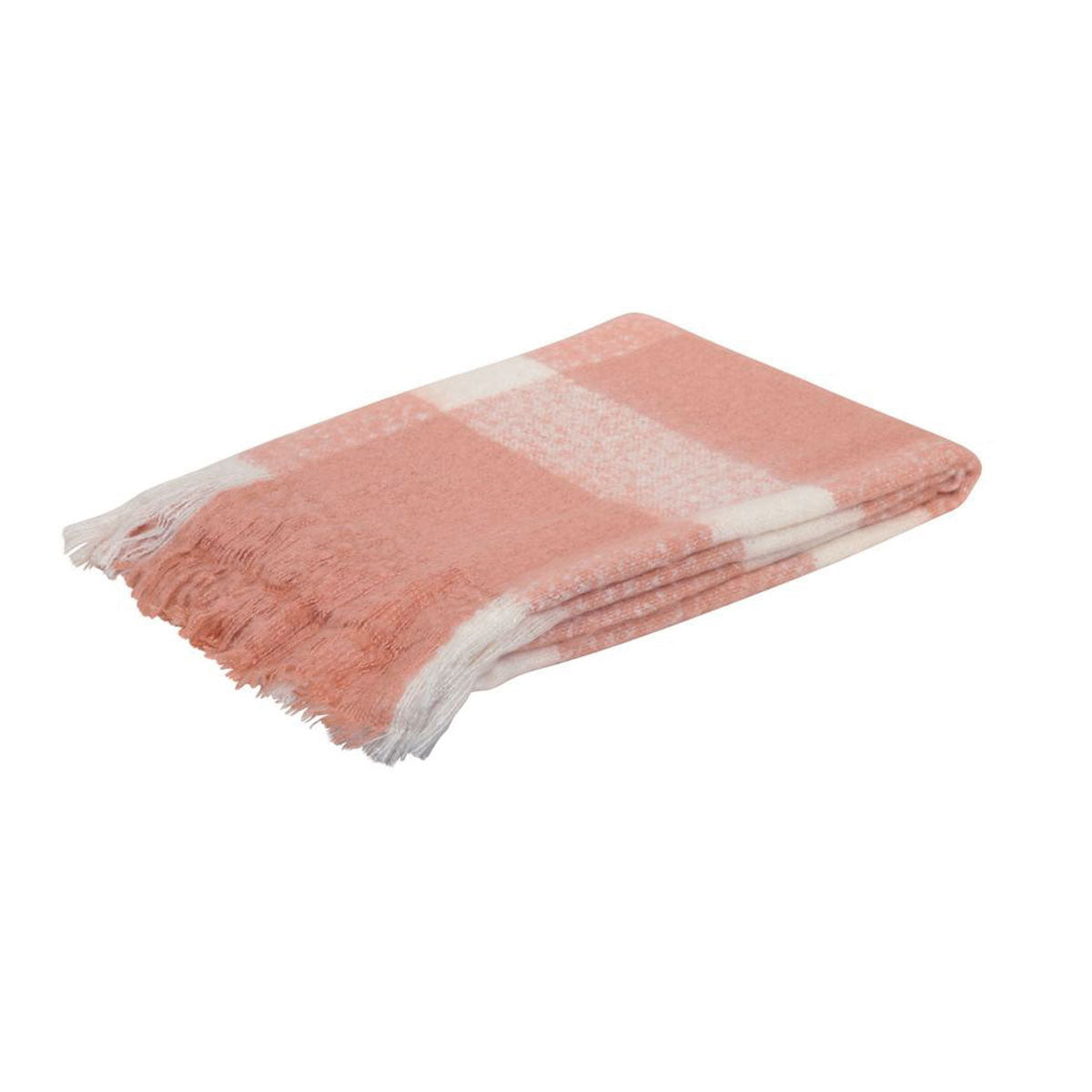 J.Elliot Home Wren Faux Mohair Throw Clay Pink/White Main image