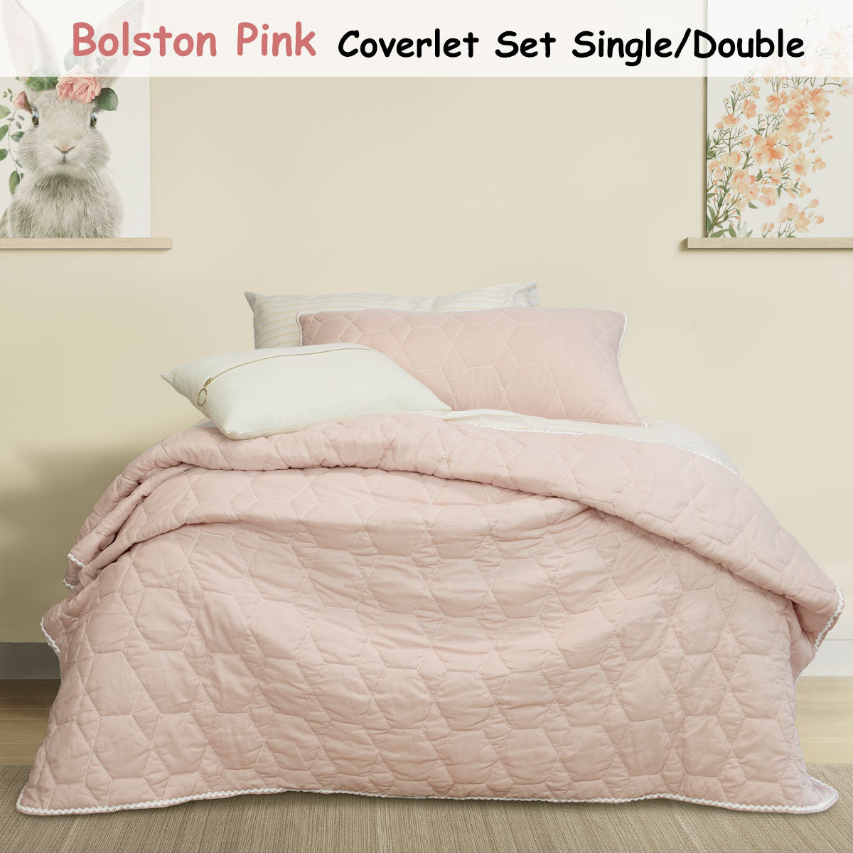 Jelly Bean Kids Bolston Pink Kids Coverlet Set Single/Double Secondary image