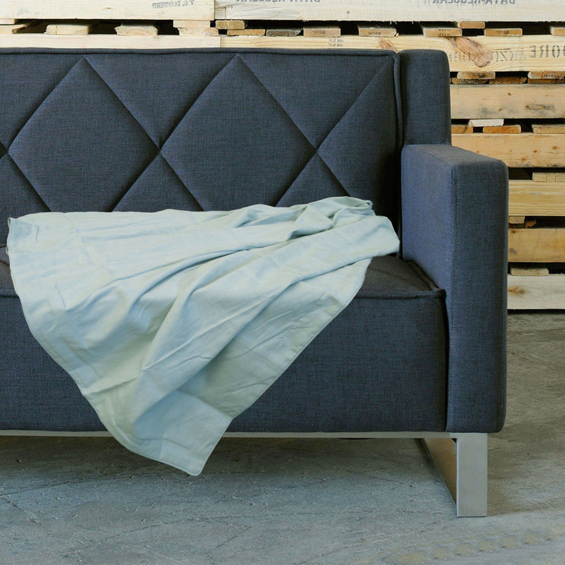 Retro Home Portsea Faux Suede Throw 140x170 cm Duckegg Main image
