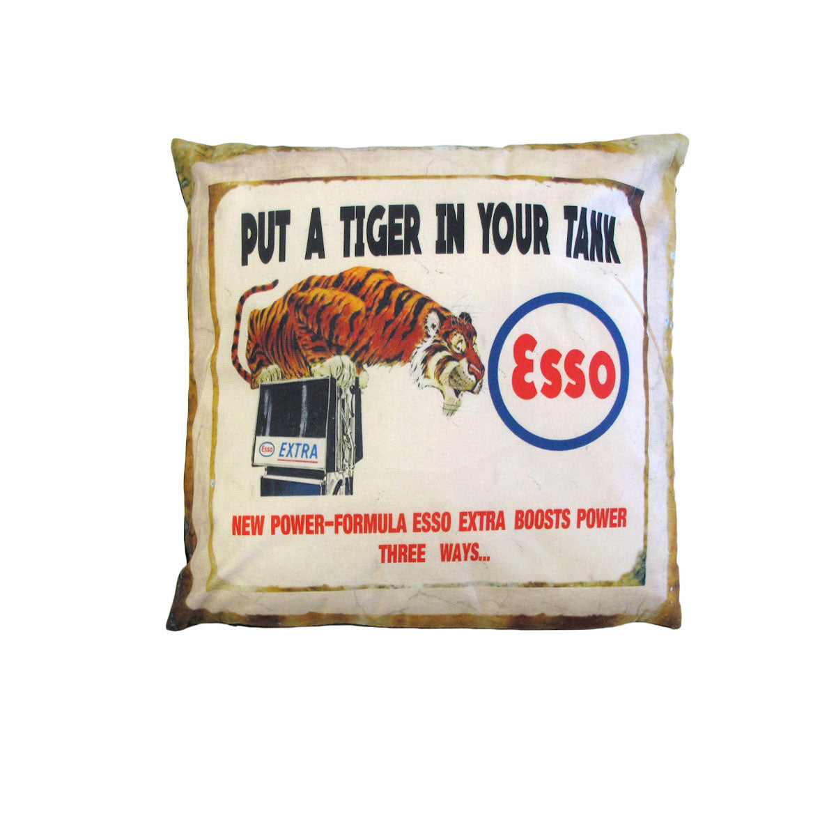 Australian Mancave Retro Cushion ESSO Crouching Tiger 40 x 40 cm Main image