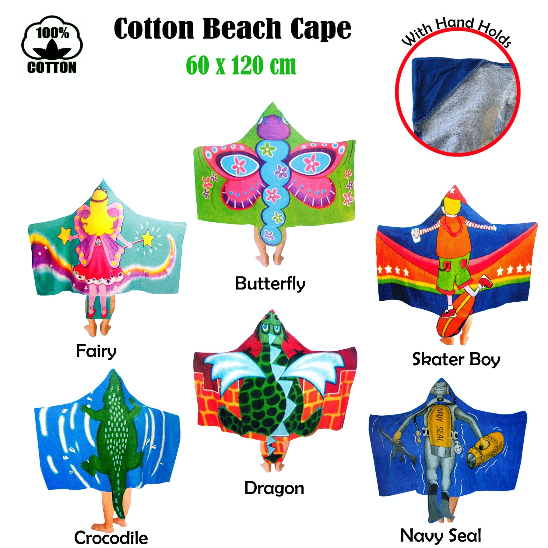 Kids Cotton Velour Beach Cape Skater Boy Secondary image
