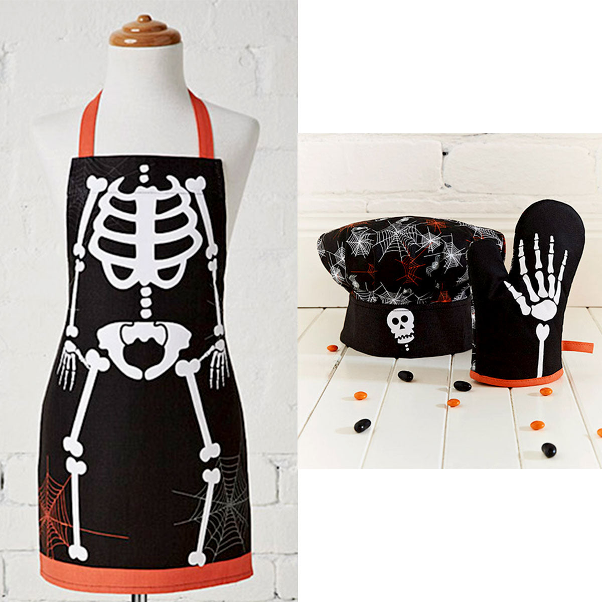 Cubby House Kids Set of 3 Skeleton Halloween Children Kids Kitchen Chef Set Main image