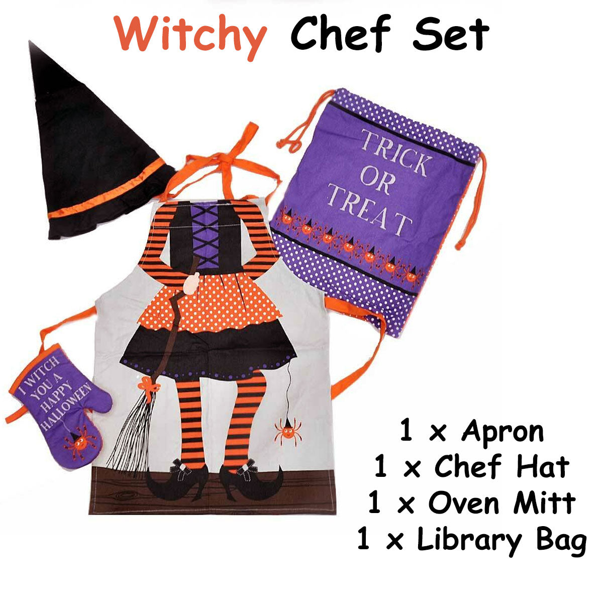 Cubby House Kids Set of 4 Witchy Children Kids Halloween Kitchen Chef Set Secondary image