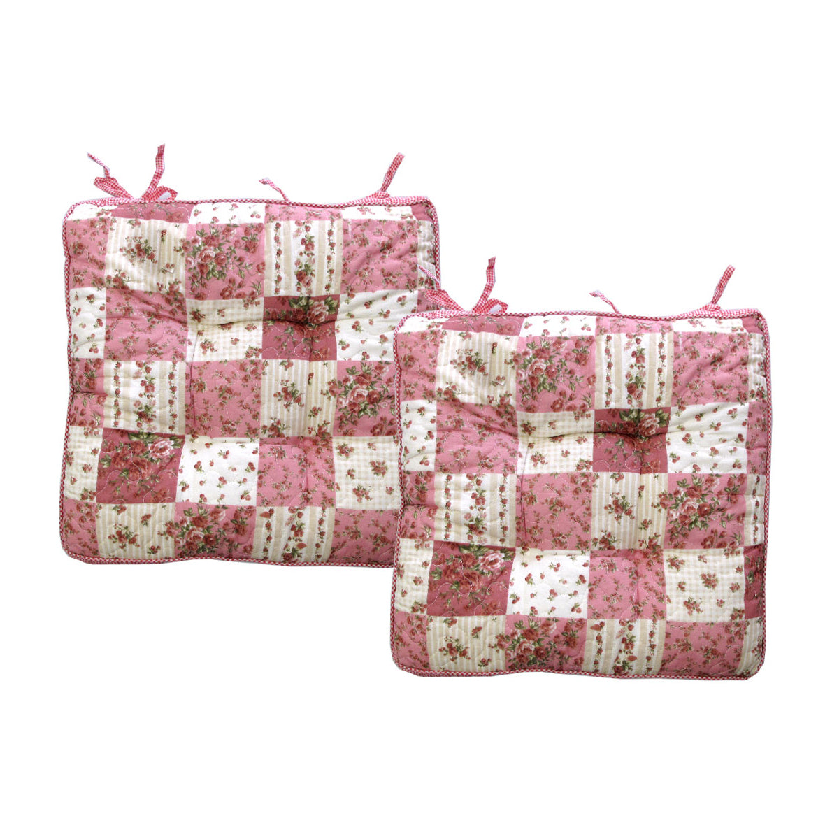 Lylac Homeware Petal Delights Set of 2 Cotton Chair Pads Mia Pink Main image