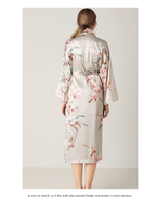 3 Pcs Set Woman Elegant Nightdress Silk Satin Summer Sleepwear Pajamas (L Size)