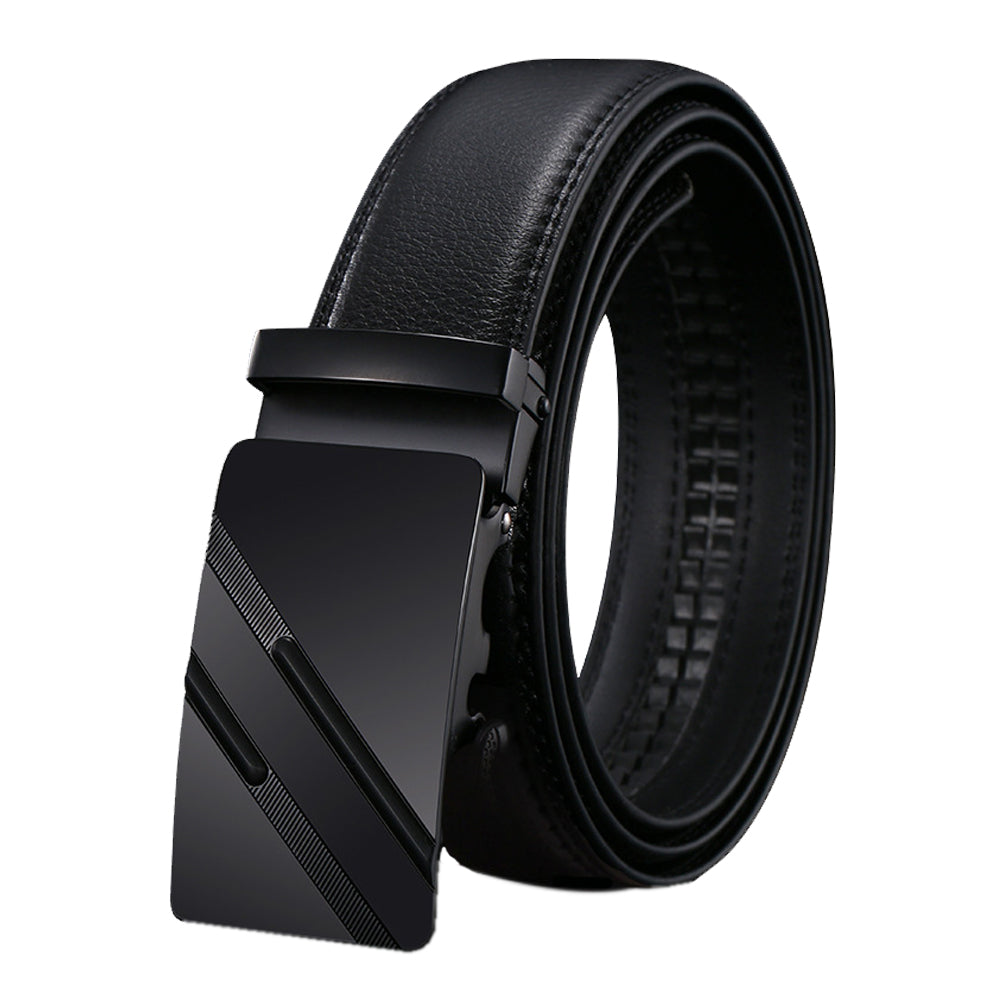 Genuine Leather Belt Men's Plate Reversible Buckle Business Dress Belts (Style 03) Main image