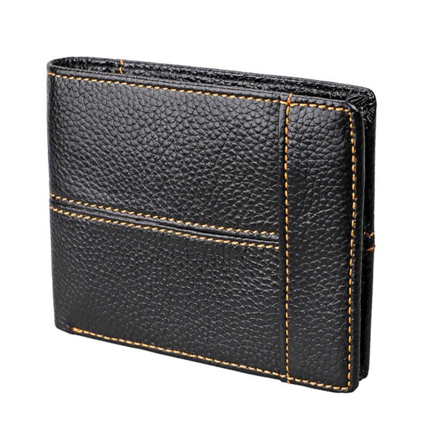 Men's Genuine Leather Bilfold Wallet RFID Blocking Card Holder Zipper Coin Purse Main image