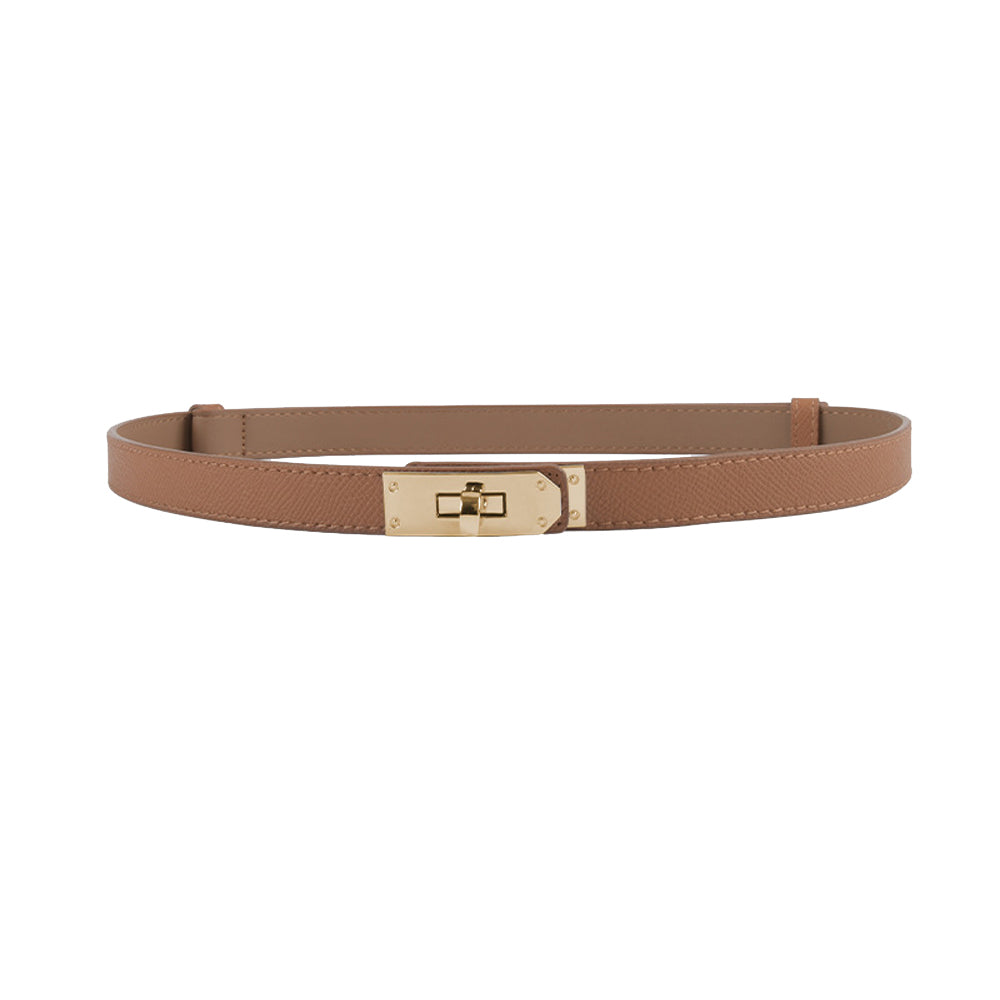 Luxury Cow Leather Women Waist Belt Slim Corset Strap Dress Shirt Belt (Caramel) Main image