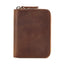Genuine Leather Large Capacity RFID Anti-magnetic Money Clip Organ Wallets (Brown)