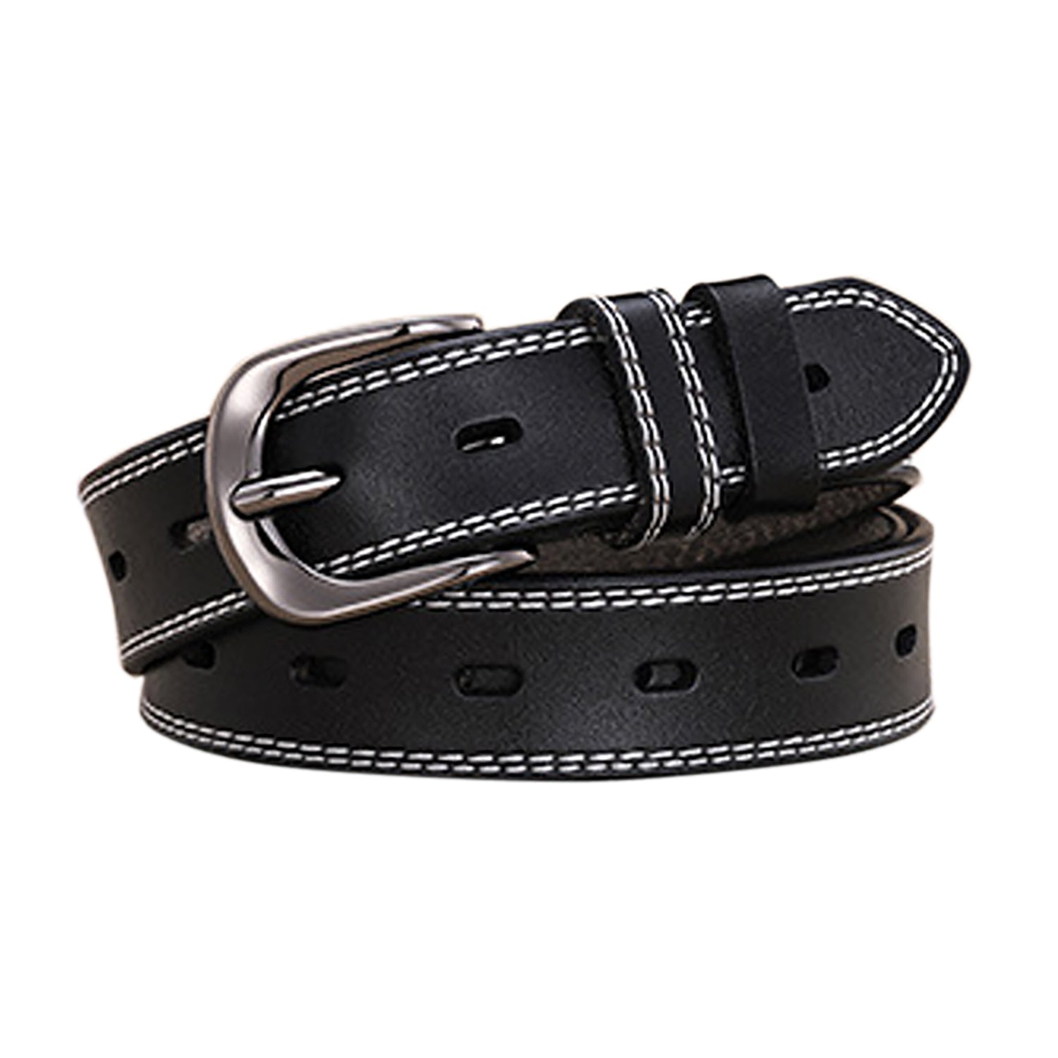 Classic Leather Belts for Women, Joyreap Genuine Leather Womens Belts Alloy Pin Buckle (Black) Main image