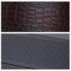 Genuine Cowhide Embossed with Crocodile Pattern Belt  Luxury Business Automatic Belts (Black)