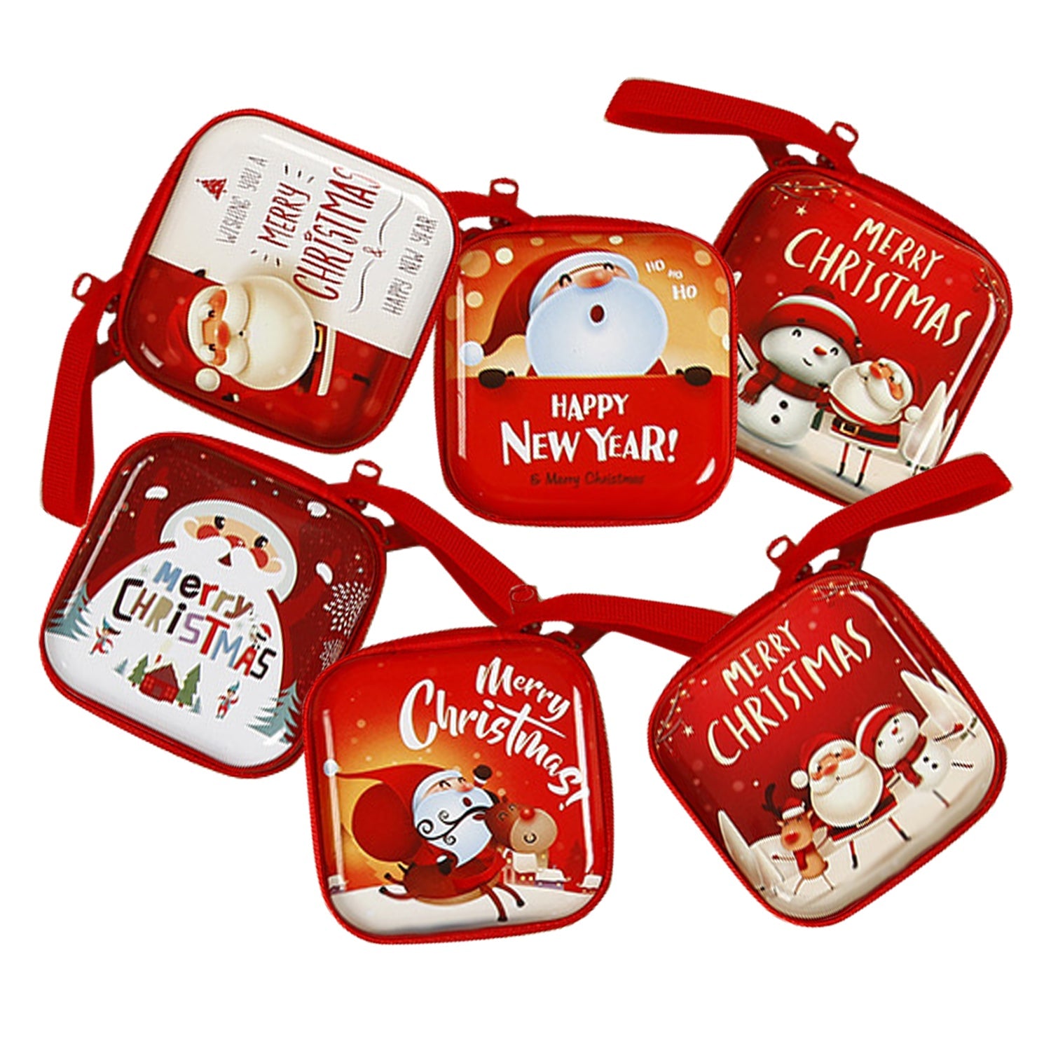 6 Pcs Set Small Gift Cute Cartoon Bags Packaging Box Christmas Coin Purse Main image