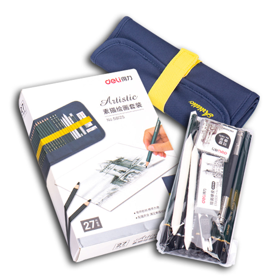 27 in 1 Sketch and Drawing Printing Pencil Set Sketching Art Kit Tools Utility Main image