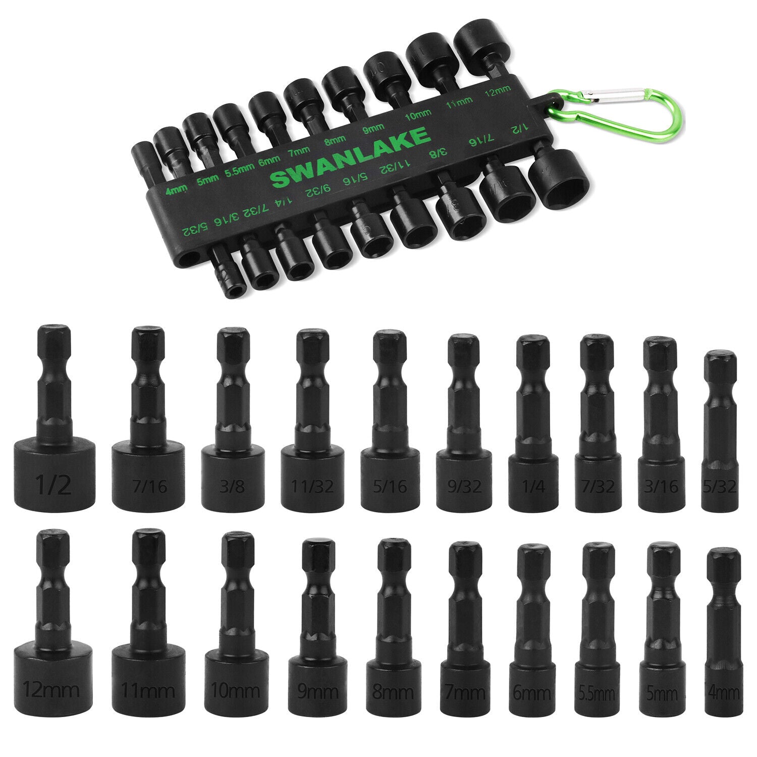 Swanlake 20Pcs Garden Tools Power Nut Driver Set Impact Drill SAE and Metric(will be no tracking) Main image