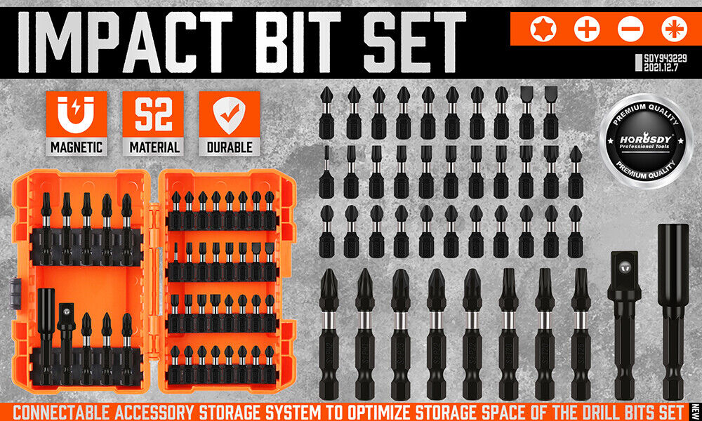 42Pc Impact Screwdriver Bit Set Magnetic Drill Holder Socket Drilling Adapter Secondary image