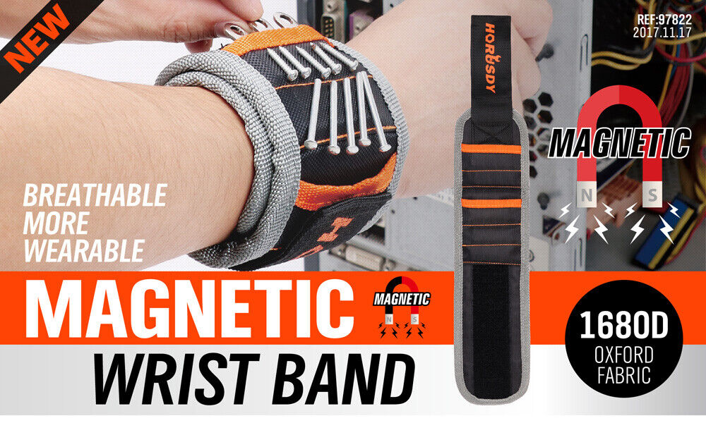 2x Strong Magnetic Wrist Band Magnet Strap Tool Holder Belt Screws Bolt Nut Nail Secondary image