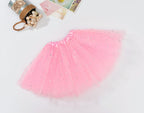 Sequin Tulle Tutu Skirt Ballet Kids Princess Dressup Party Baby Girls Dance Wear, Light Pink, Kids