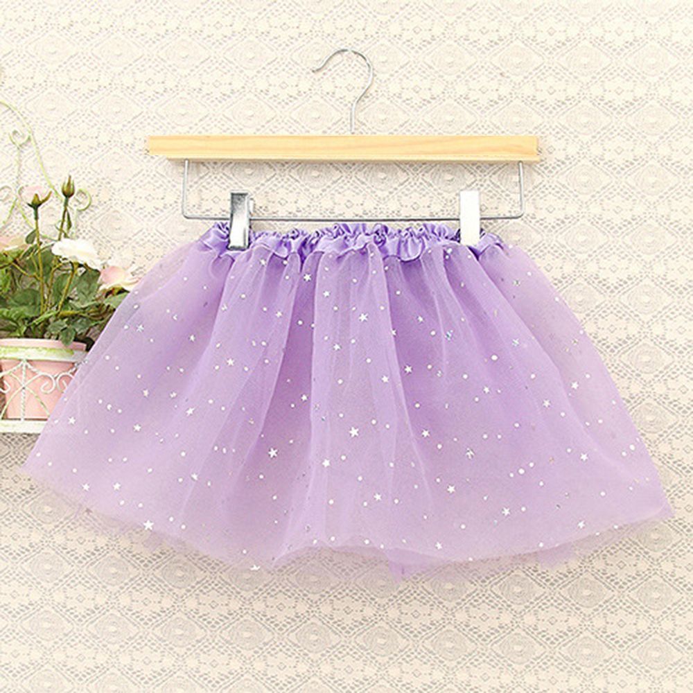 Sequin Tulle Tutu Skirt Ballet Kids Princess Dressup Party Baby Girls Dance Wear, Light Purple, Kids Main image