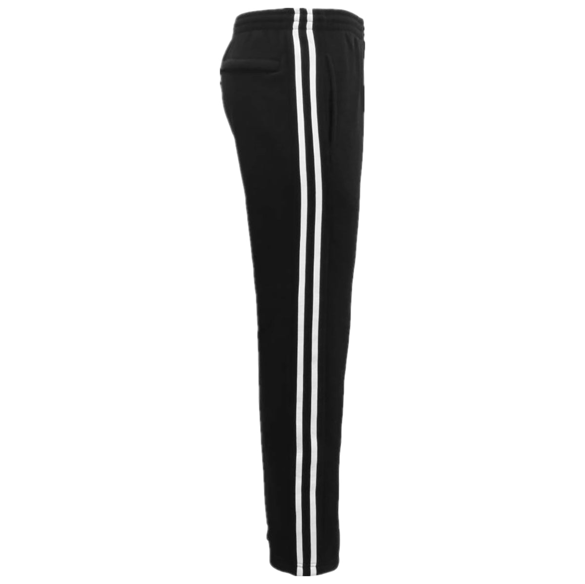Men's Fleece Casual Sports Track Pants w Zip Pocket Striped Sweat Trousers S-6XL, Black, 2XL Main image
