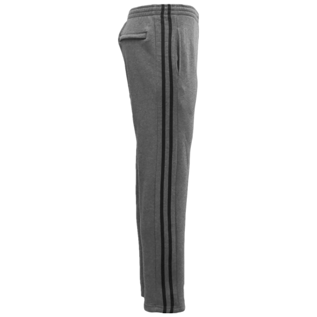 Men's Fleece Casual Sports Track Pants w Zip Pocket Striped Sweat Trousers S-6XL, Dark Grey, L Main image