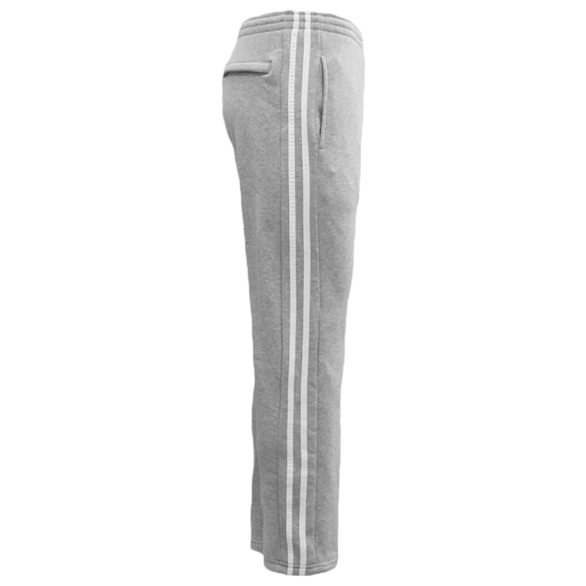 Men's Fleece Casual Sports Track Pants w Zip Pocket Striped Sweat Trousers S-6XL, Light Grey, L Main image