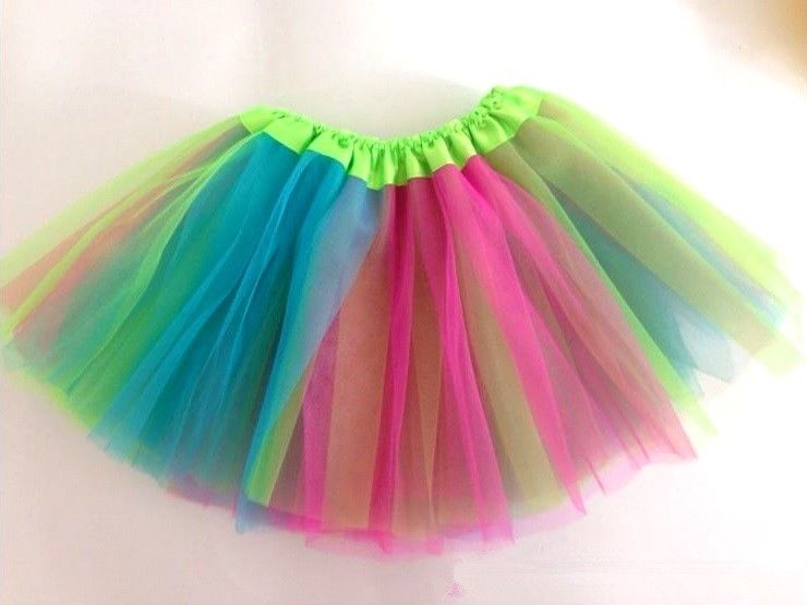 New Kids Tutu Skirt Baby Princess Dressup Party Girls Costume Ballet Dance Wear, Rainbow, Kids Main image