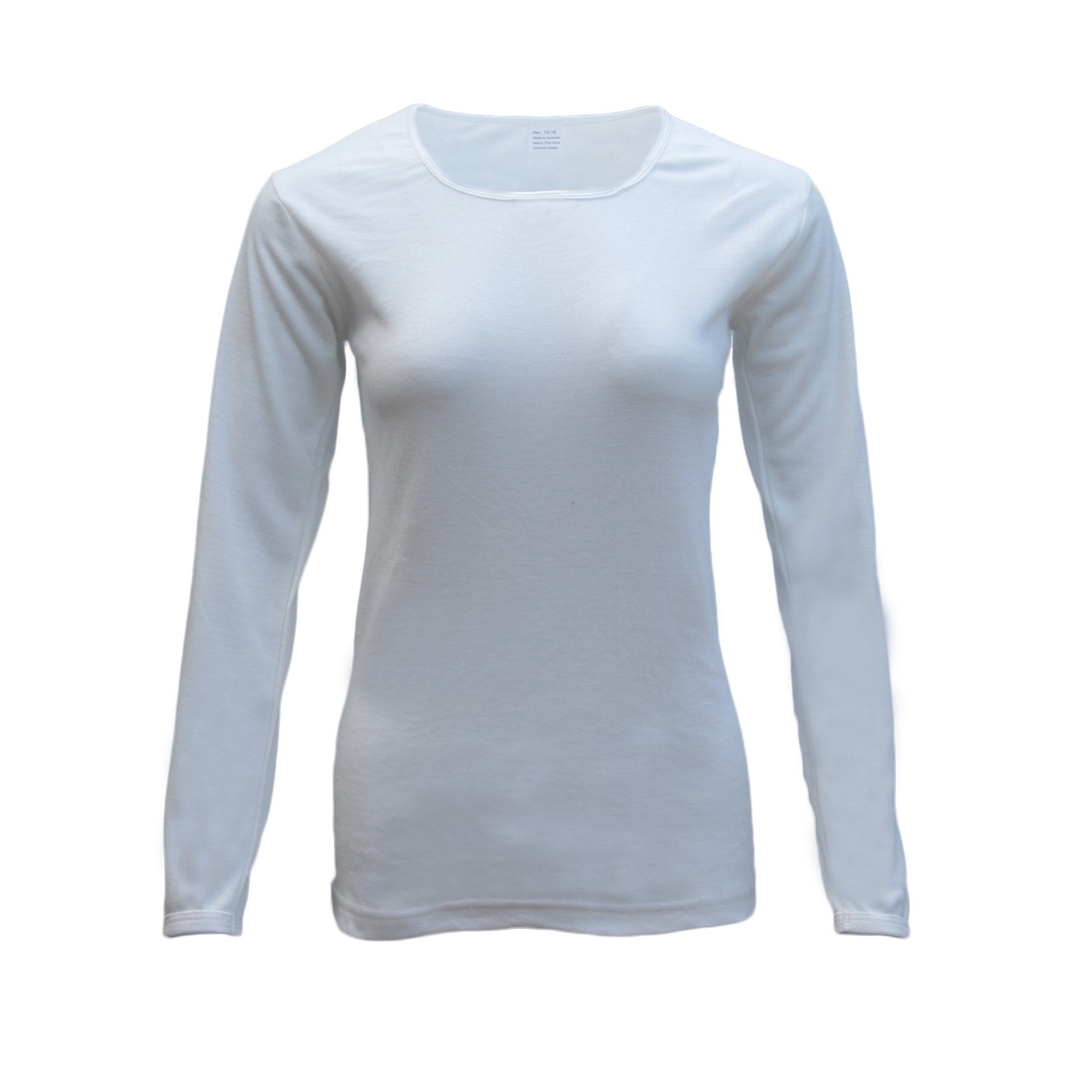 Womens Merino Wool Top Pants Thermal Leggings Long Johns Underwear Pajamas, Women's Top - Beige, 18-20 Main image