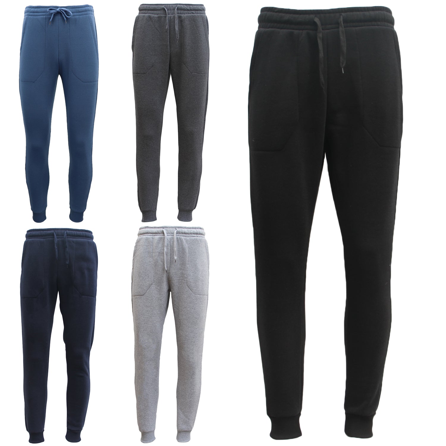 Mens Unisex Fleece Lined Sweat Track Pants Suit Casual Trackies Slim Cuff XS-6XL, Dark Grey, S Secondary image