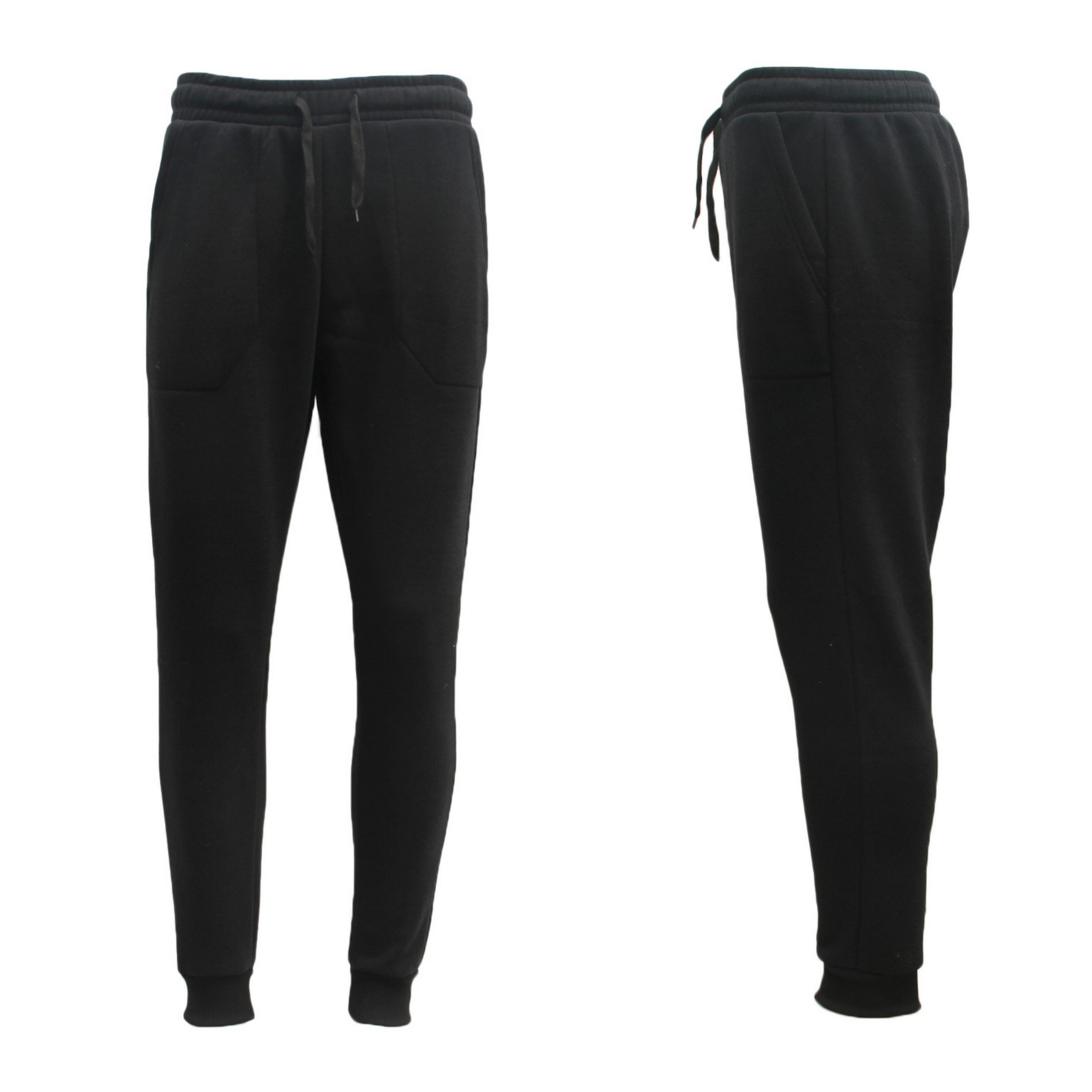 Mens Unisex Fleece Lined Sweat Track Pants Suit Casual Trackies Slim Cuff XS-6XL, Navy, M